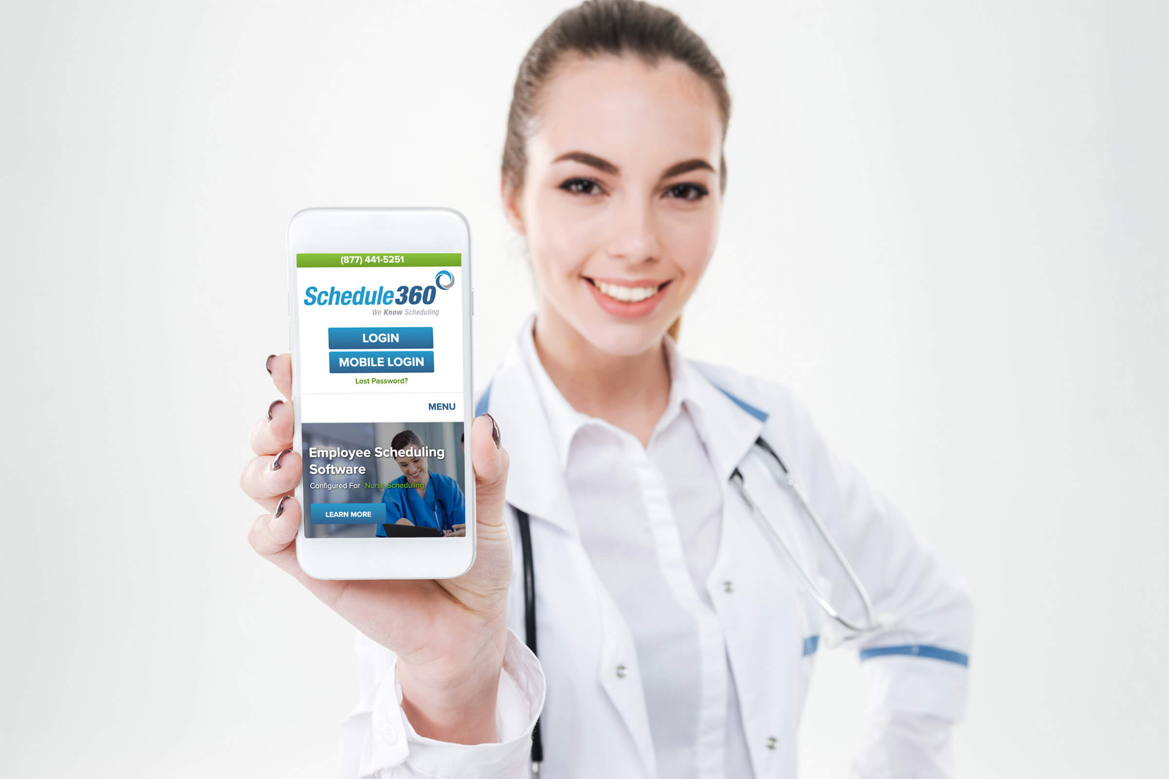 Use Schedule360 nurse scheduling software on a smartphone.